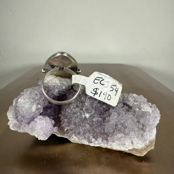 Sterling Silver Ring Gray Labradorite Teardrop Gemstone Elegant Jewelry Size 7 - Picture 4 of 5